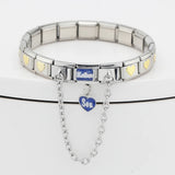 Stainless Steel Mother Son Heart Butterfly Bracelet