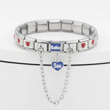 Stainless Steel Mother Son Heart Butterfly Bracelet