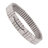 Elastic Stainless Steel Flower Bangle Bracelet