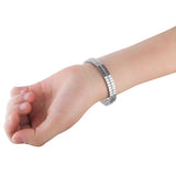Elastic Stainless Steel Flower Bangle Bracelet