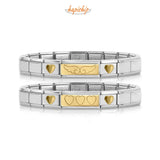 Girls Bracelet Angel Wings /3 Hearts Love Bangle DJ229