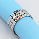 Girls Heart Flower 9mm Charm Links Bracelet Bangle Birthday Gift