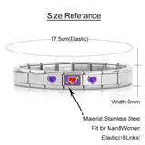 Girls Heart Flower 9mm Charm Links Bracelet Bangle Birthday Gift
