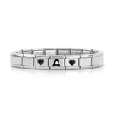 Sweet Heart 26 Letter Charm Links Bracelet Bangle Gift for Her Him