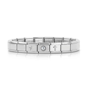 Girls Sweet Cross Star CZ Charm Links DIY Bracelet Birthday Gift