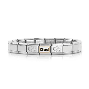 Family Charm Links Bracelet CZ Birthday Gift Bangle G152