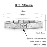Family Charm Links Bracelet CZ Birthday Gift Bangle G152