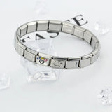 Family Charm Links Bracelet CZ Birthday Gift Bangle G152