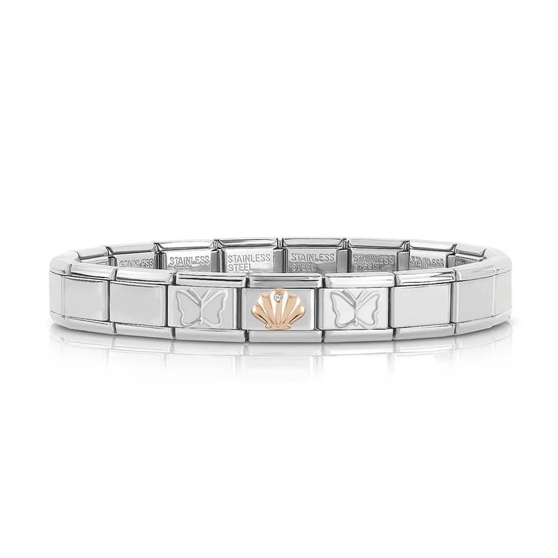 Sweet Shell Starfish Moon Star CZ Charm Links Bracelet Gift Bangle G179