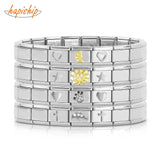 Sweet Shell Starfish Moon Star CZ Charm Links Bracelet Gift Bangle G179