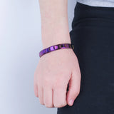 Purple Stainless Steel Bangle Bracelet Girls Wedding Gift