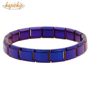 Purple Stainless Steel Bangle Bracelet Girls Wedding Gift
