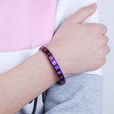 Purple Stainless Steel Bangle Bracelet Girls Wedding Gift