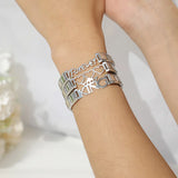 Women's Stainless Steel Family King Queen Heart Wing Link Bracelet