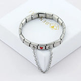 Romantic Heart Charm Stainless Steel Bracelet