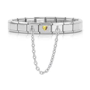 Romantic Heart Charm Stainless Steel Bracelet