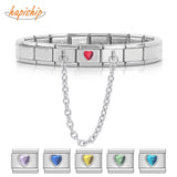 Romantic Heart Charm Stainless Steel Bracelet