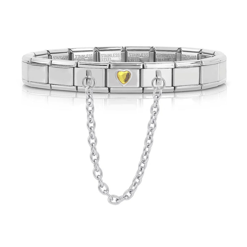 Romantic Heart Charm Stainless Steel Bracelet