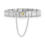 Romantic Heart Charm Stainless Steel Bracelet