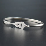 Love Boy And Girl Stainless Steel Guitar Bangles Bracelets Women Men