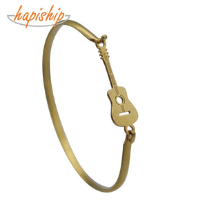 Love Boy And Girl Stainless Steel Guitar Bangles Bracelets Women Men