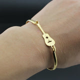 Love Boy And Girl Stainless Steel Guitar Bangles Bracelets Women Men