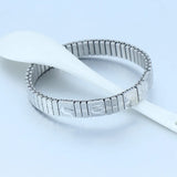 Rose Flower Elastic Stainless Steel Bracelet Men Bangle Jewelry