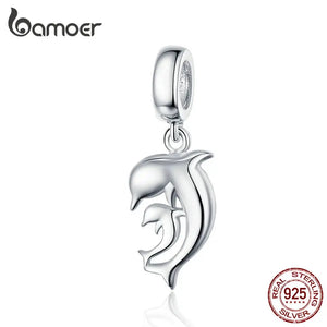 925 Silver Happiness Dolphin Pendant Charms for Bracelet & Necklace