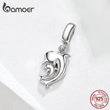 925 Silver Happiness Dolphin Pendant Charms for Bracelet & Necklace