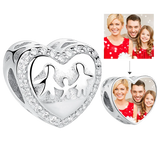 Happiness Family Crystal Charms Love Heart Beads for DIY Bracelet