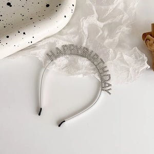 Happy Birthday Rhinestone Headband Hair Clipper