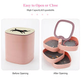 Labrador Retriever Jewelry Storage Box Portable Leather Necklace Earrings Rings