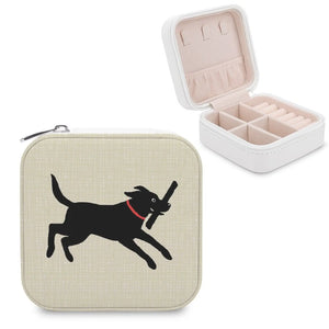 Labrador Retriever Jewelry Storage Box Portable Leather Necklace Earrings Rings