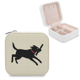 Labrador Retriever Jewelry Storage Box Portable Leather Necklace Earrings Rings