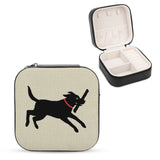 Labrador Retriever Jewelry Storage Box Portable Leather Necklace Earrings Rings
