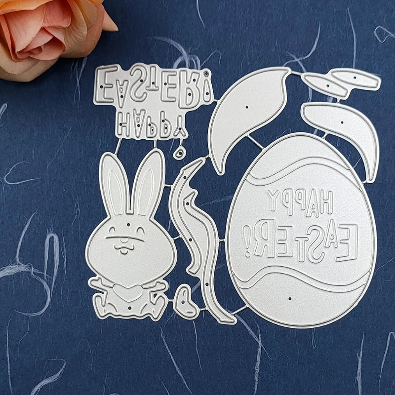 Easter Egg Bunny Metal Cutting Dies Stencil DIY Scrapbooking