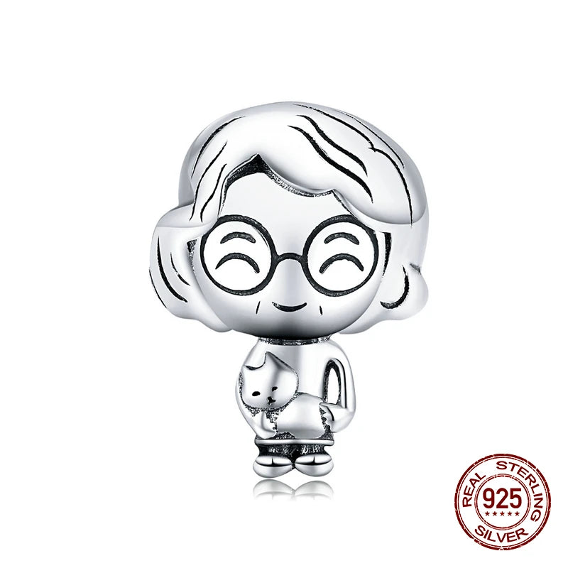 Sterling Silver Family Grandpa & Grandma Charm Beads for Bracelet