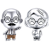 Sterling Silver Family Grandpa & Grandma Charm Beads for Bracelet