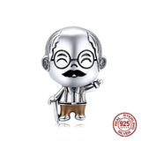 Sterling Silver Family Grandpa & Grandma Charm Beads for Bracelet