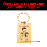 Father's Keychains Stainless Steel Personalized Engraved Gift For Dad
