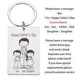 Father's Keychains Stainless Steel Personalized Engraved Gift For Dad