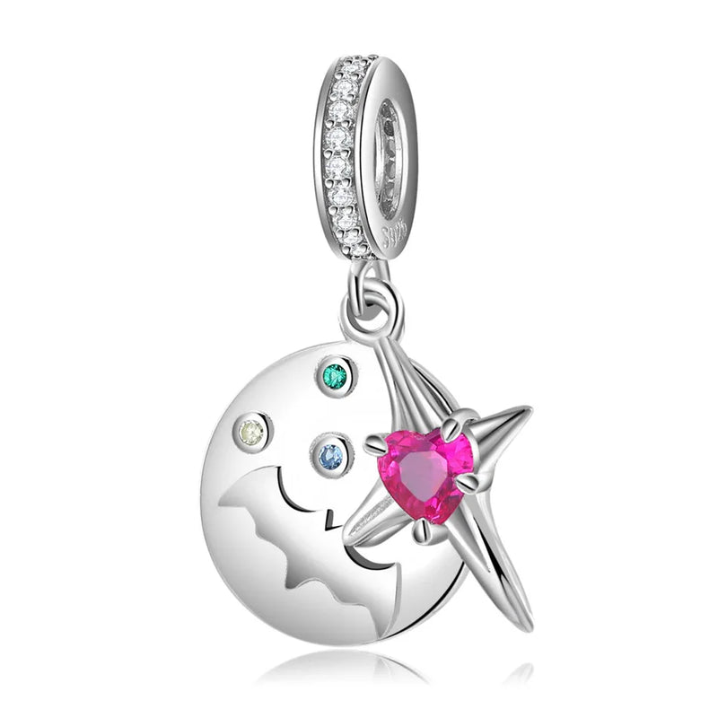 Halloween Bat Bross Dangle Charm for Bracelet Necklace S925 Silver Bead