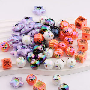 Halloween Pumpkin Ghost Spider Beads Jewelry DIY Decoration