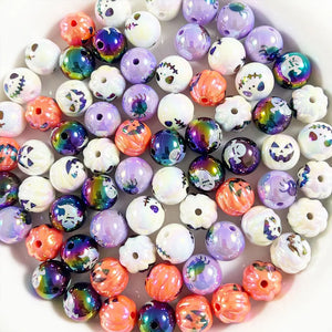 Halloween Pumpkin Ghost Spider Beads Jewelry DIY Decoration
