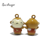 Happy Monkey Cartoon Jingle Bell Charms for DIY Craft Pendant
