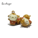 Happy Monkey Cartoon Jingle Bell Charms for DIY Craft Pendant