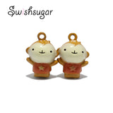 Happy Monkey Cartoon Jingle Bell Charms for DIY Craft Pendant