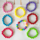 HappyKiss 5pcs Kids Bracelet Acrylic Beads Multicolor Elastic Baby Jewelry