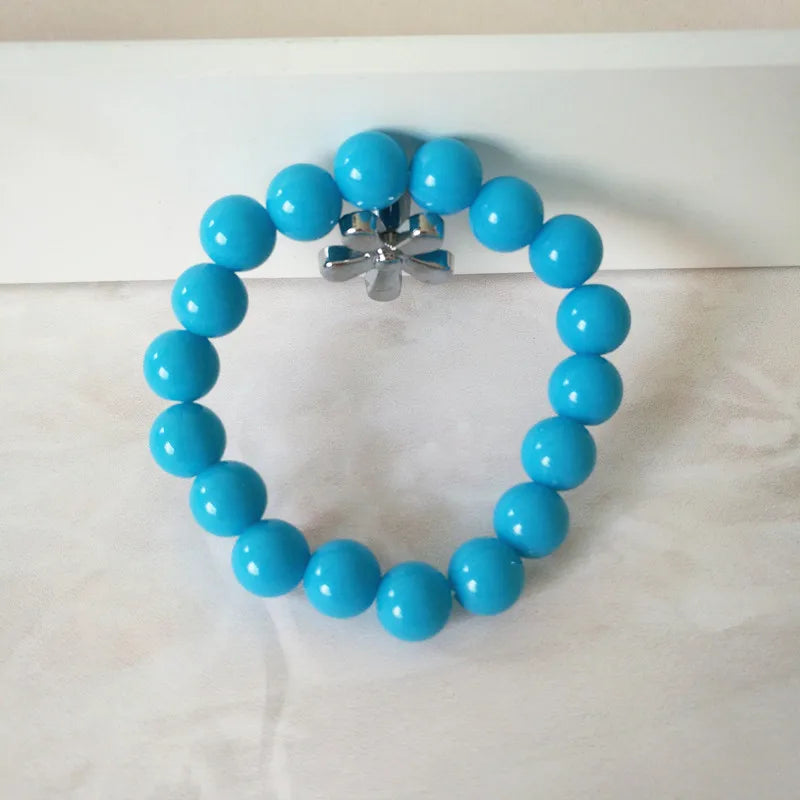 HappyKiss 5pcs Kids Bracelet Acrylic Beads Multicolor Elastic Baby Jewelry