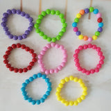HappyKiss 5pcs Kids Bracelet Acrylic Beads Multicolor Elastic Baby Jewelry